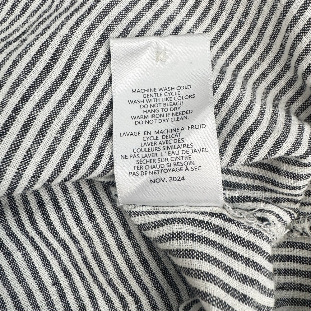 Z SUPPLY Oversized Striped Oversized Button Down Linen Blend Women L Casual Mom - Picture 8 of 8